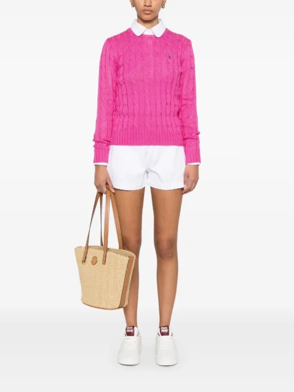 Polo Ralph Lauren crew-neck cable-knit Sweater Sz XL ( Like Sz L) Women’s/Pink
